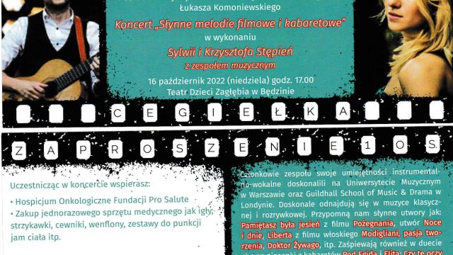 Zaproszenie na koncert charytatywny w 2022 roku.